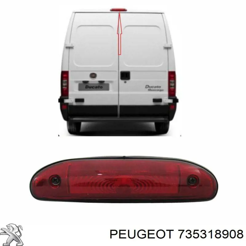 Купить 735318908 Fiat/Alfa/Lancia Стоп-сигнал заднего стекла