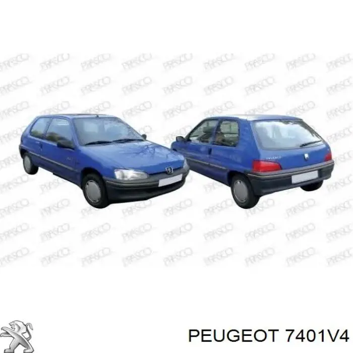 7401V4 Peugeot/Citroen pára-choque dianteiro