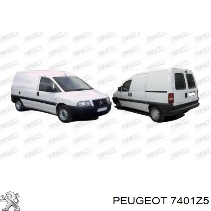 7401Z5 Peugeot/Citroen pára-choque dianteiro