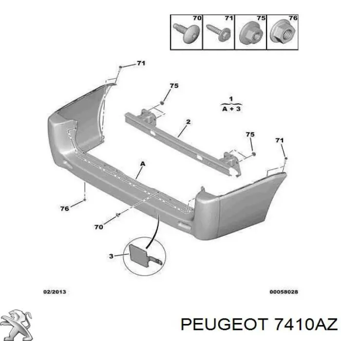 Бампер задний 00007410AZ Peugeot/Citroen