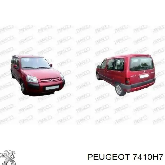 Parachoques trasero 7410H7 Peugeot/Citroen