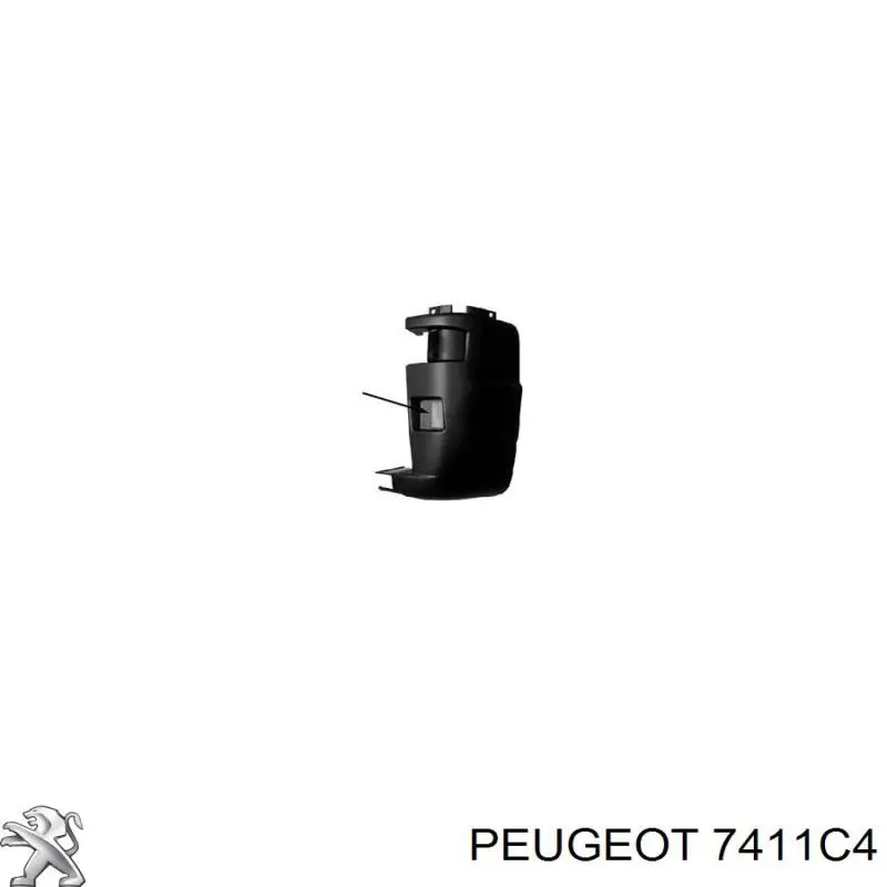 7411C4 Peugeot/Citroen бампер задний, левая часть
