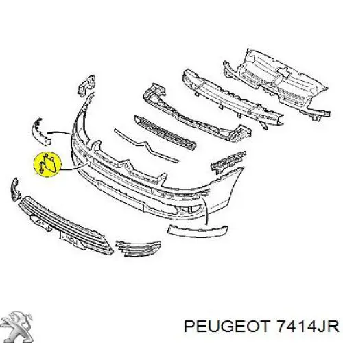 7414JR Peugeot/Citroen заглушка бампера буксировочного крюка передняя