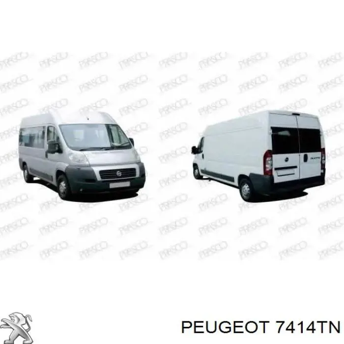 Rejilla de ventilación, parachoques delantero 7414TN Peugeot/Citroen