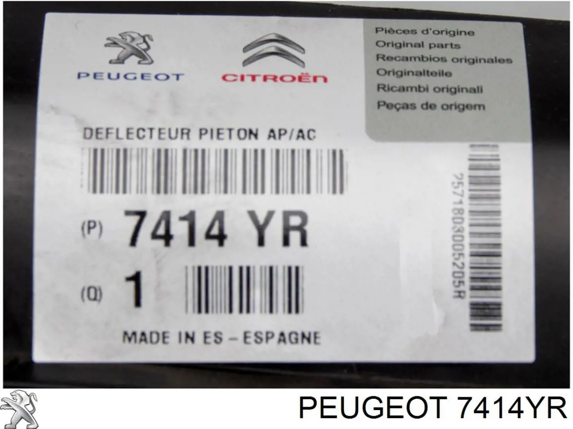 7414YR Peugeot/Citroen reforçador do pára-choque dianteiro