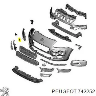 Заглушка буксировочного крюка в передний бампер Peugeot/Citroen 742252 цена, от 13.30 USD