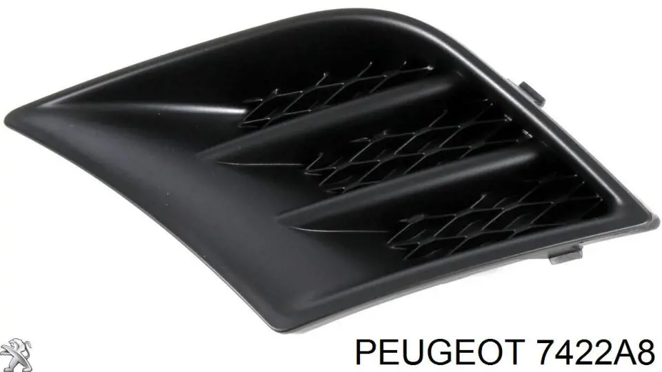 7422A8 Peugeot/Citroen tampão (grelha das luzes de nevoeiro do pára-choque dianteiro direito)