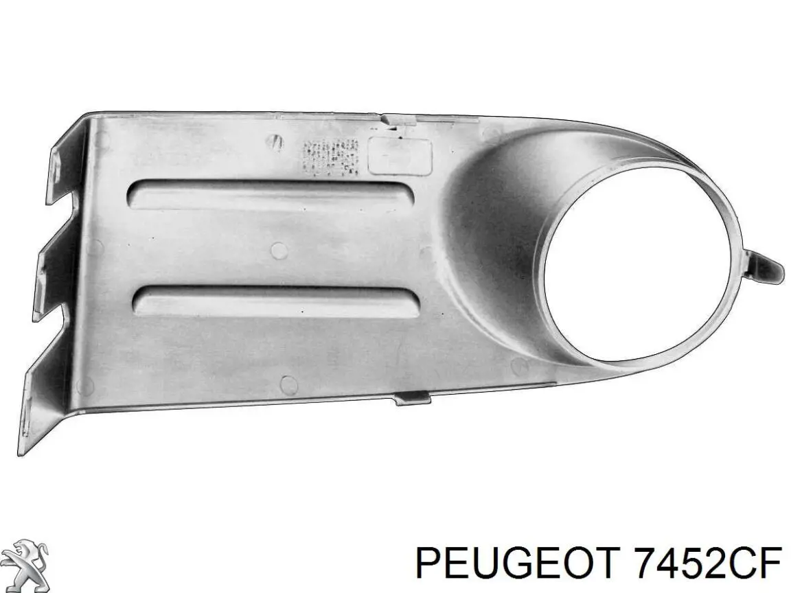 Rejilla de ventilación, parachoques trasero, derecha 7452CF Peugeot/Citroen