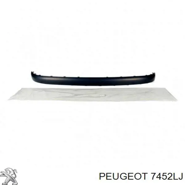 Moldura de parachoques trasero central 7452LJ Peugeot/Citroen