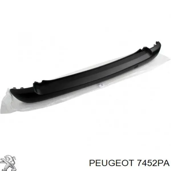 Listón embellecedor/protector, parachoques trasero central 7452PA Peugeot/Citroen