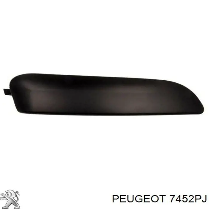 Listón embellecedor/protector, parachoques delantero derecho 7452PJ Peugeot/Citroen