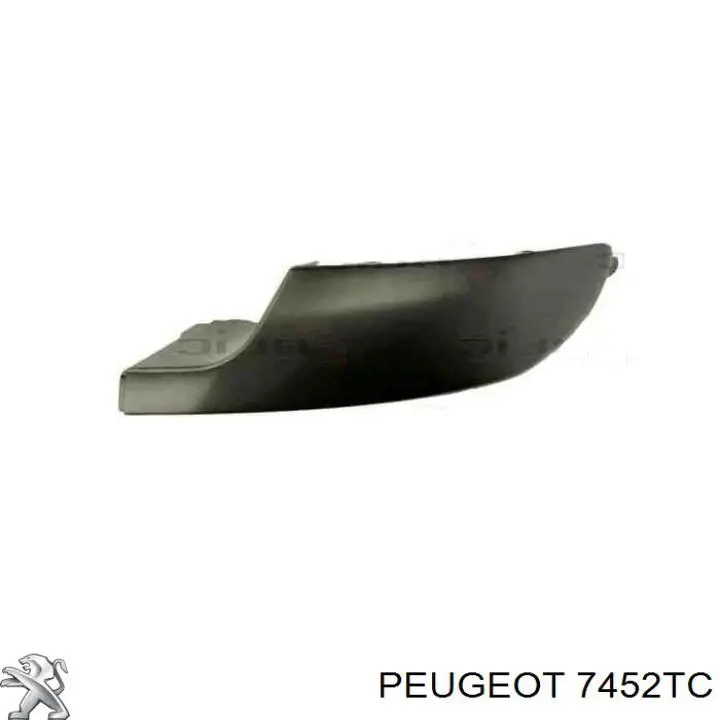Listón embellecedor/protector, parachoques trasero derecho 7452TC Peugeot/Citroen