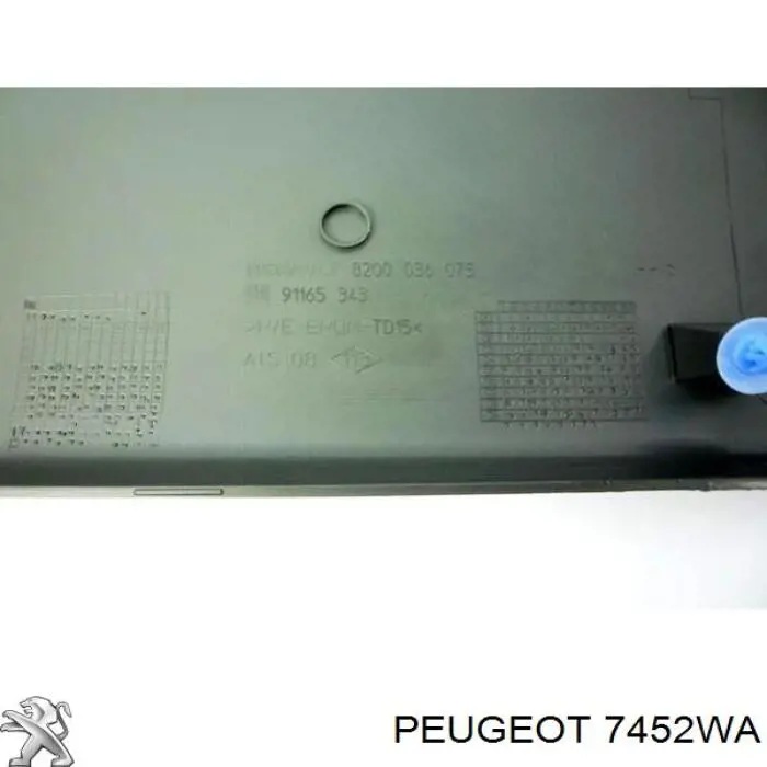 7452WA PEUGEOT Moldura de parachoques trasero original y equivalente