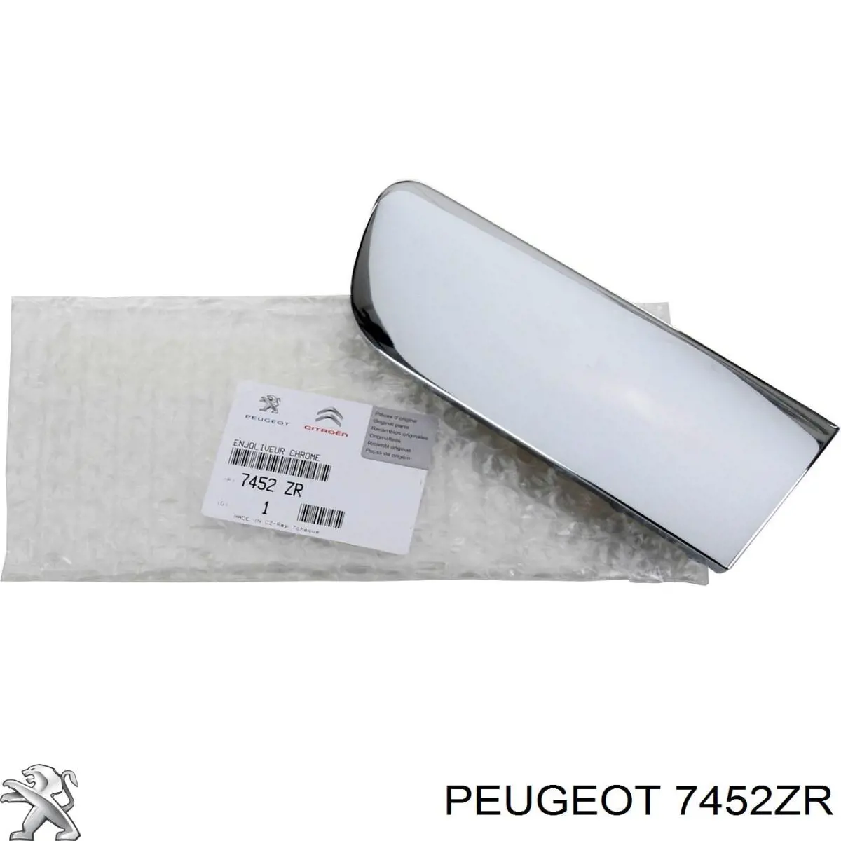 Молдинг решетки бампера переднего правый 7452ZR Peugeot/Citroen