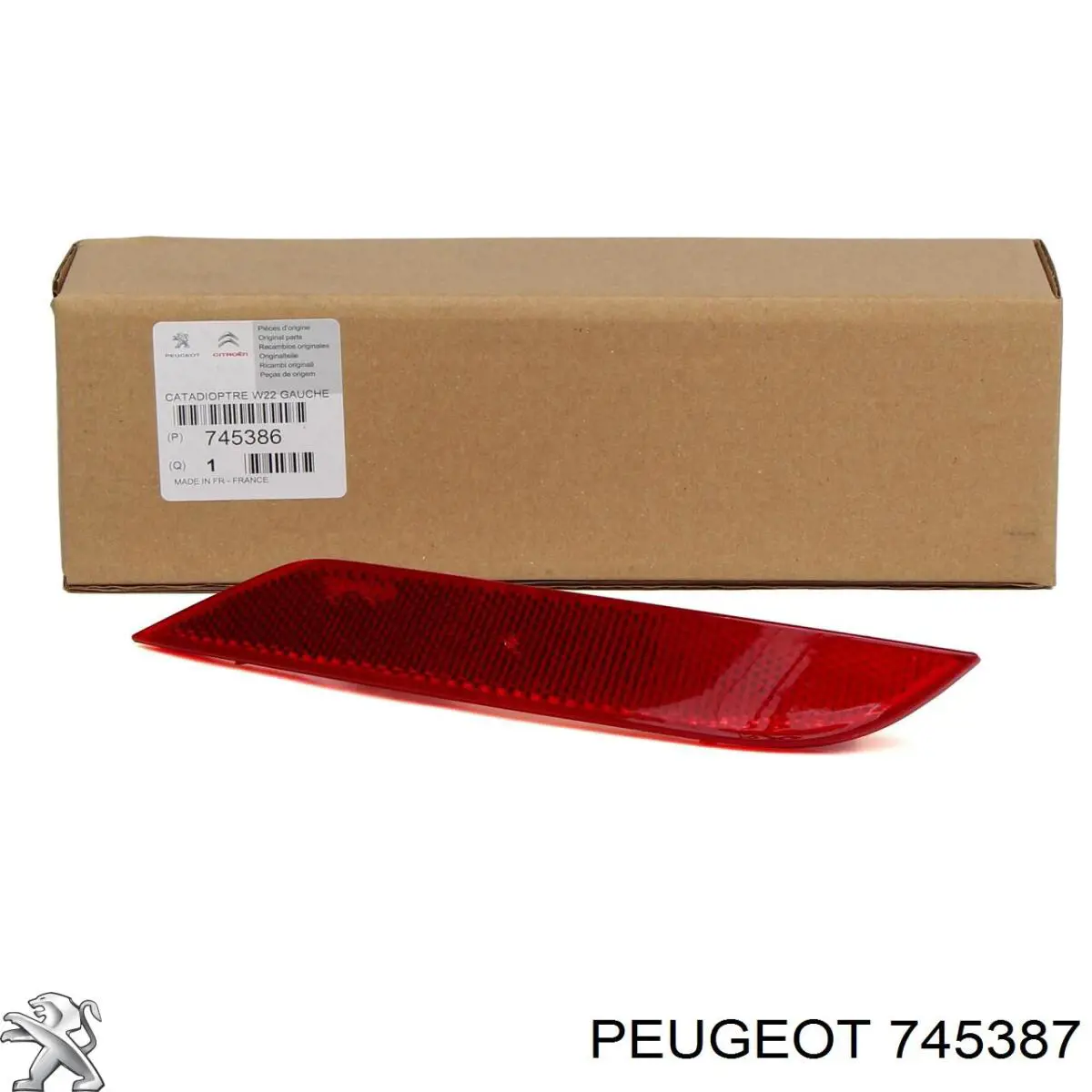 745387 PEUGEOT Reflector, parachoques trasero, derecho original y equivalente