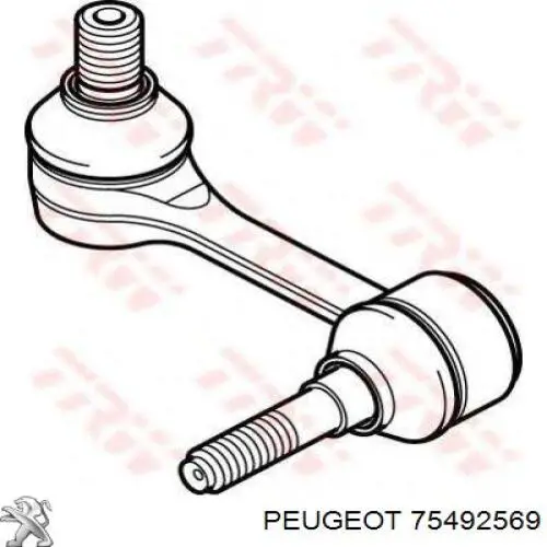 Стойка стабилизатора переднего левая Peugeot/Citroen 75492569