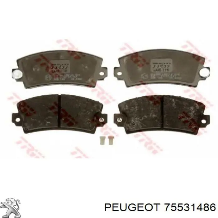 Передние тормозные колодки 75531486 Peugeot/Citroen