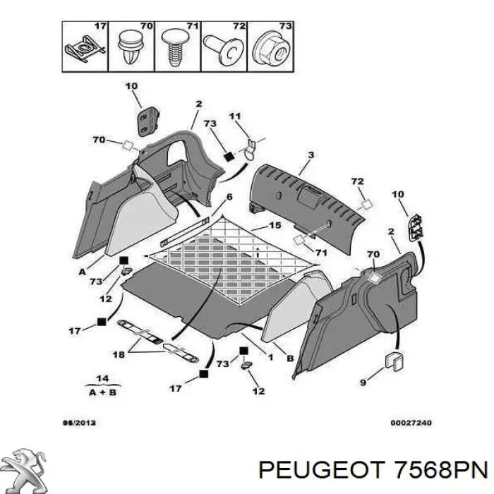 Сетка в багажник Peugeot/Citroen 7568PN цена, от 14.59 USD