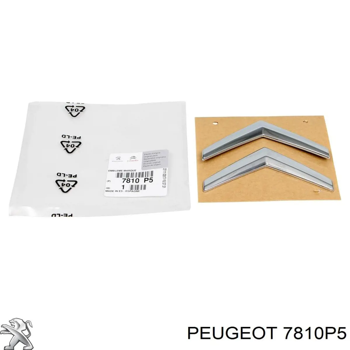 Emblema de tapa de maletero 7810P5 Peugeot/Citroen