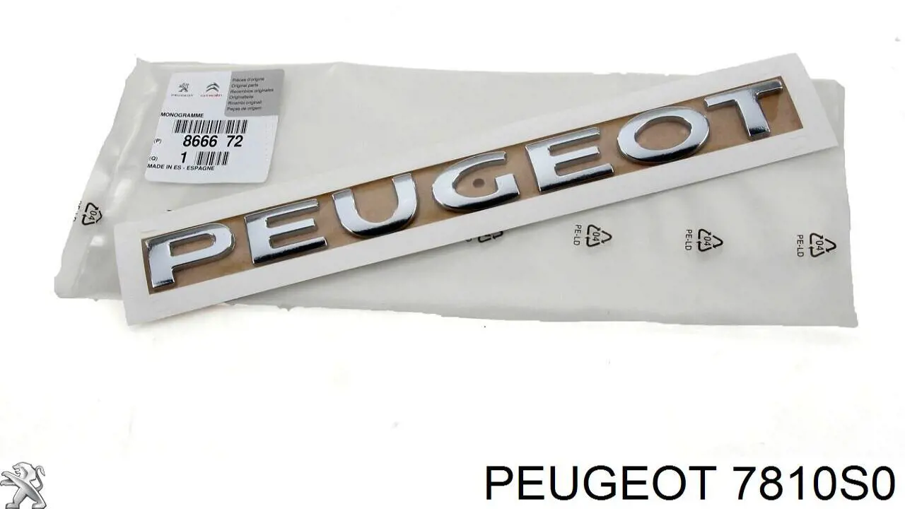 Эмблема крышки багажника 7810S0 Peugeot/Citroen