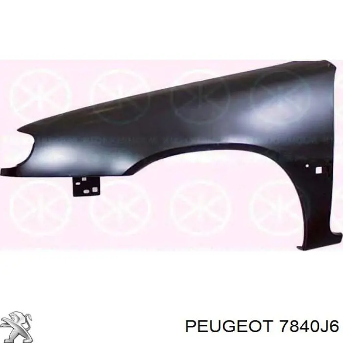 Крыло переднее левое 7840J6 Peugeot/Citroen