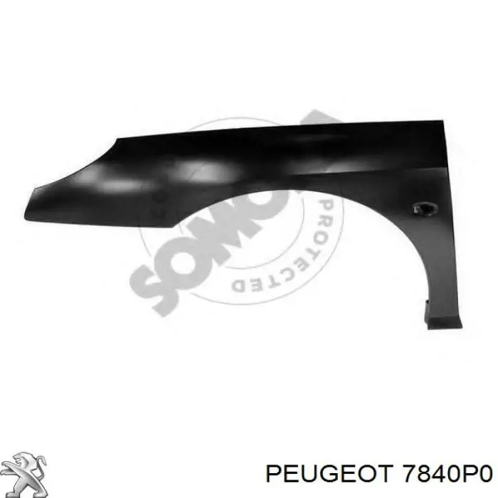 7840P0 Peugeot/Citroen pára-lama dianteiro esquerdo
