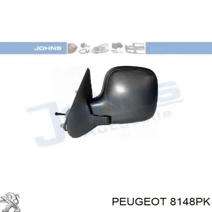 Левое боковое зеркало 8148PK Peugeot/Citroen