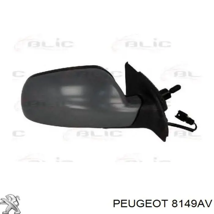 00008149AV Peugeot/Citroen Зеркало заднего вида правое