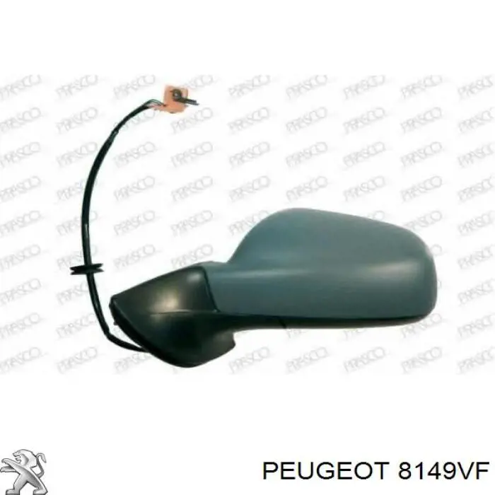 Левое боковое зеркало 8149VF Peugeot/Citroen