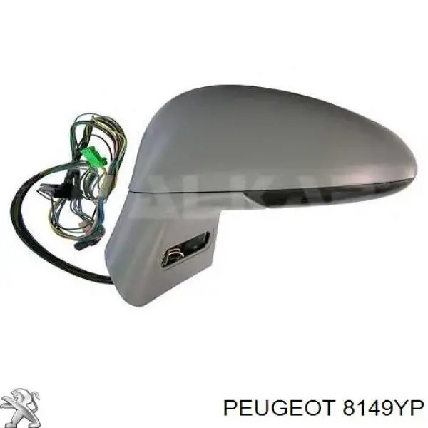 Левое боковое зеркало 8149YP Peugeot/Citroen