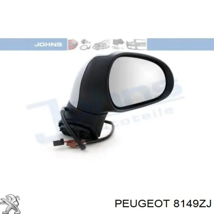 Левое боковое зеркало 8149ZJ Peugeot/Citroen