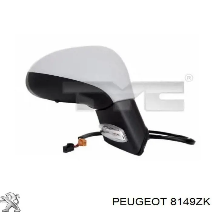Правое зеркало 8149ZK Peugeot/Citroen