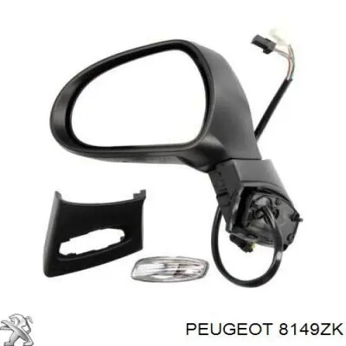 Правое боковое зеркало Peugeot/Citroen 8149ZK
