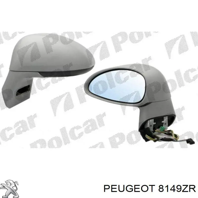 Espejo retrovisor izquierdo 8149ZR Peugeot/Citroen