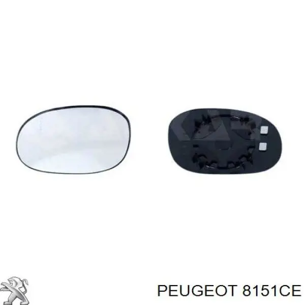 00008151CE Peugeot/Citroen Зеркальный элемент левого зеркала заднего вида