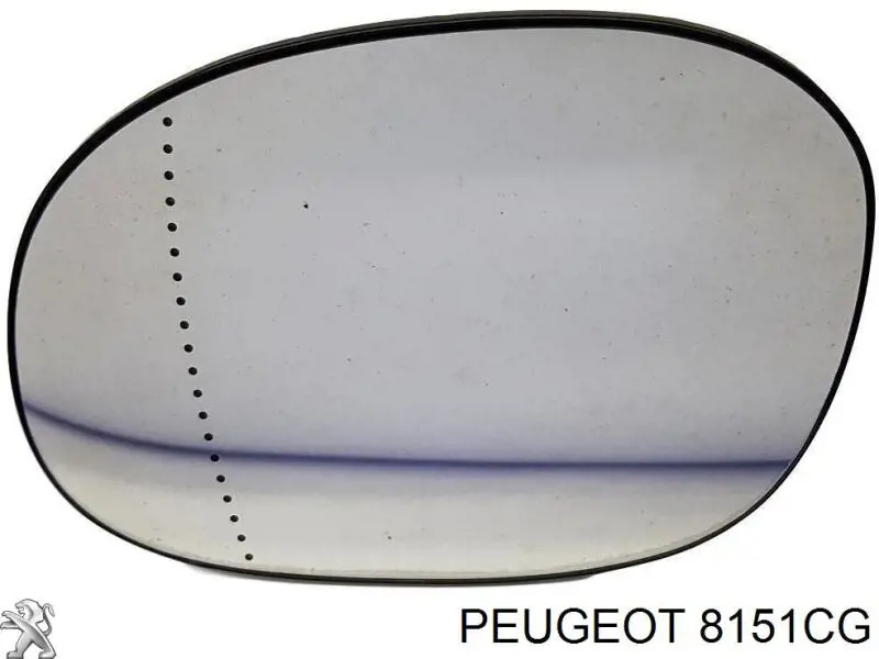Зеркальный элемент зеркала заднего вида левого Peugeot/Citroen 8151CG