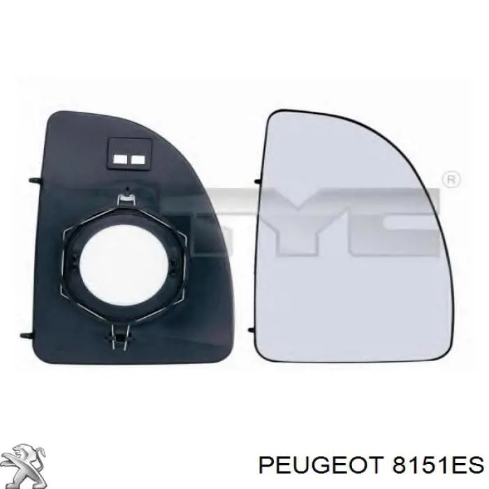 8151ES Peugeot/Citroen зеркальный элемент зеркала заднего вида правого