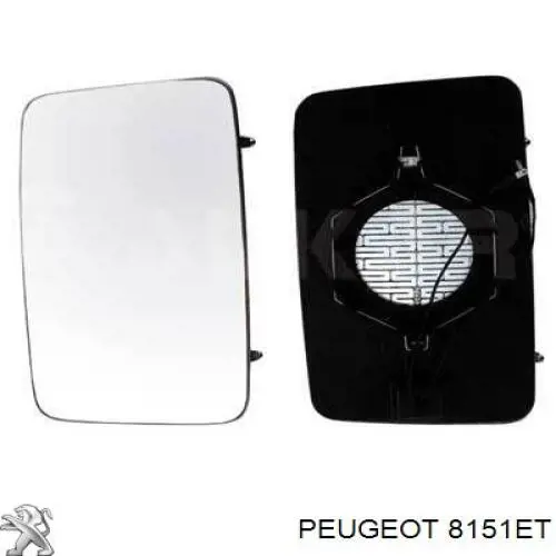 8151ET Peugeot/Citroen зеркальный элемент зеркала заднего вида правого