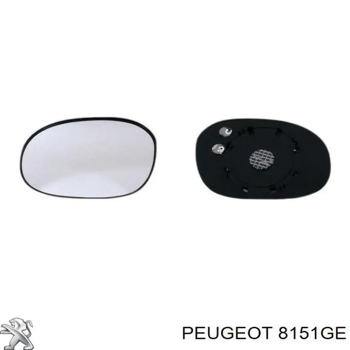 8151GE Peugeot/Citroen зеркальный элемент зеркала заднего вида левого