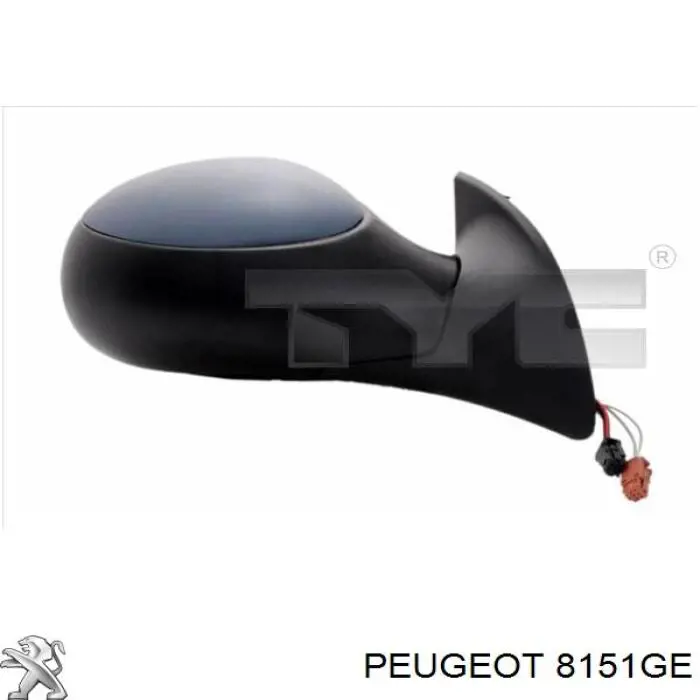 Зеркальный элемент водительского зеркала Peugeot/Citroen 8151GE цена, от 12.76 USD