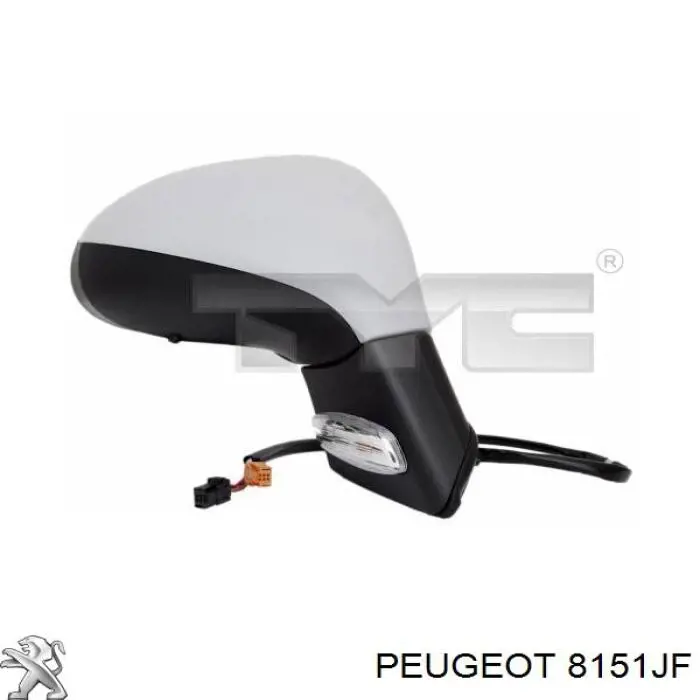 Зеркальный элемент зеркала заднего вида правого 8151JF Peugeot/Citroen