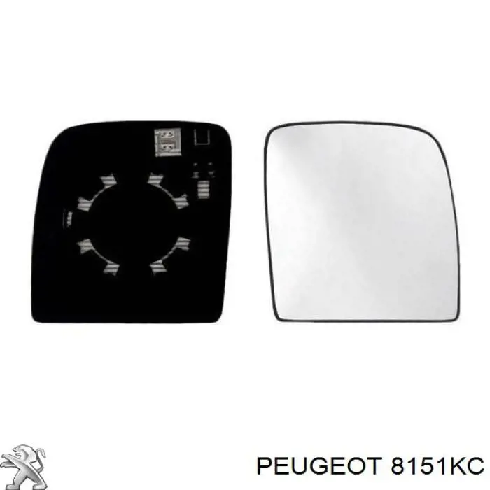 Зеркальный элемент зеркала заднего вида правого Peugeot/Citroen 8151KC
