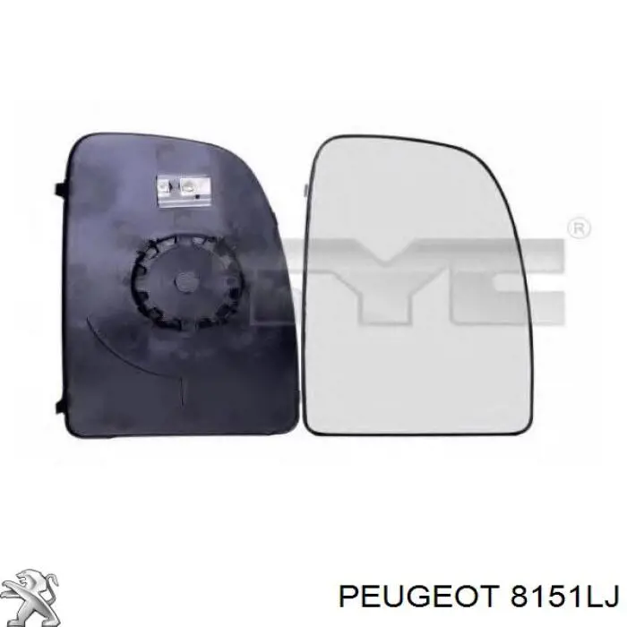 8151LJ Peugeot/Citroen зеркальный элемент зеркала заднего вида левого
