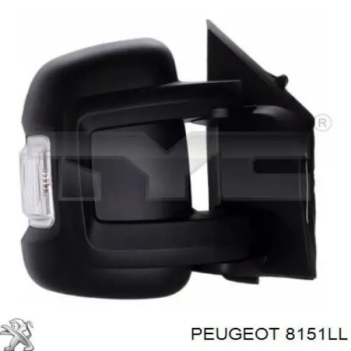 8151LL Peugeot/Citroen зеркальный элемент зеркала заднего вида левого