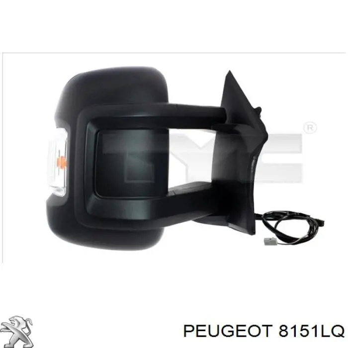 8151LQ Peugeot/Citroen зеркальный элемент зеркала заднего вида правого