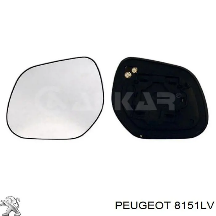 8151LV Peugeot/Citroen зеркальный элемент зеркала заднего вида правого
