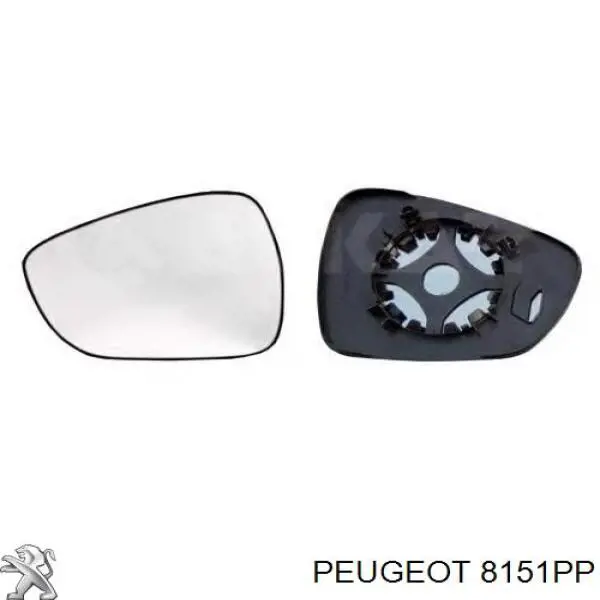 Зеркальный элемент зеркала заднего вида PEUGEOT 8151PP