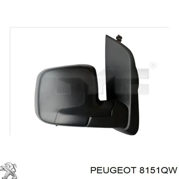 Зеркальный элемент зеркала заднего вида левого Peugeot/Citroen 8151QW
