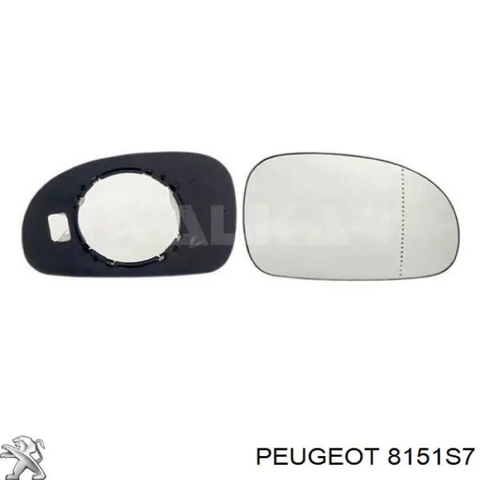 8151S7 Peugeot/Citroen зеркальный элемент зеркала заднего вида правого