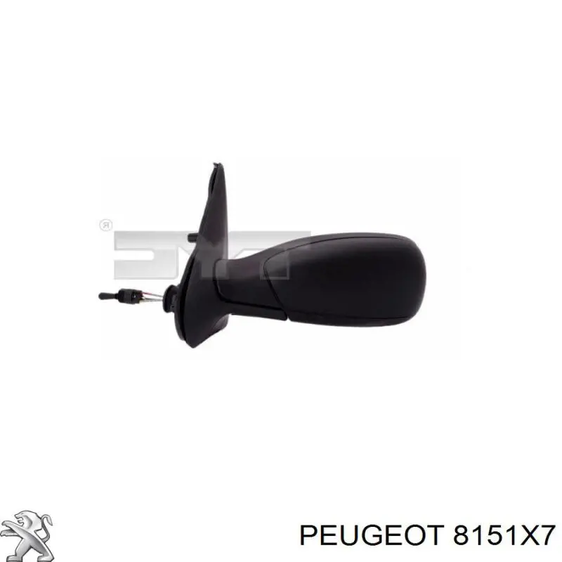Стекло левого зеркала заднего вида 8151X7 Peugeot/Citroen